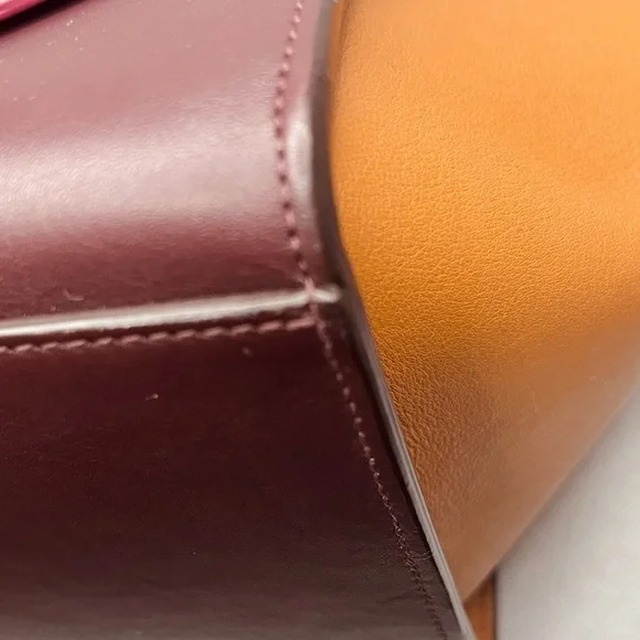 🧡 Celine Spring Luxury Trapeze Tricolor Leather Handbag - Picture 12 of 16